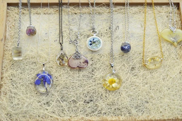 Handmade jewelry, magical, beautiful earrings made of epoxy resin and plants and flowers