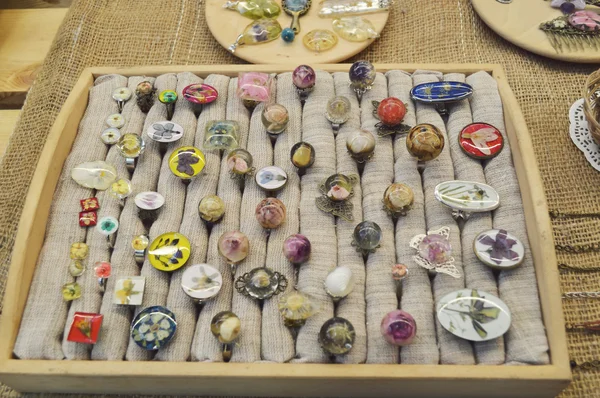 Handmade jewelry, magical, beautiful earrings made of epoxy resin and plants and flowers