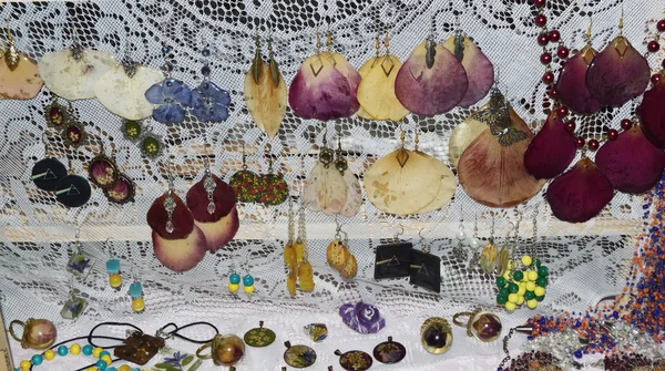 Handmade jewelry, magical, beautiful earrings made of epoxy resin and plants and flowers