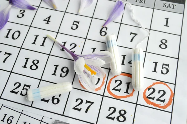 Women hygiene protection and menstruation calendar