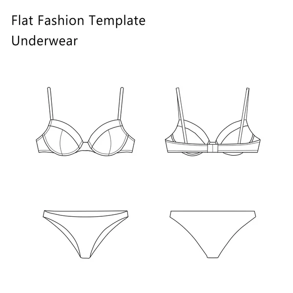 Fashion Flat templates Sketches - Woman Underwear