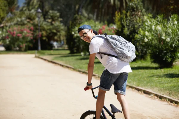 Boy riding bike