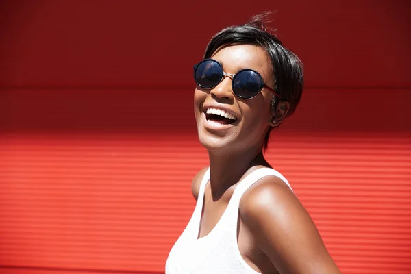 African American model in hipster sunglasses