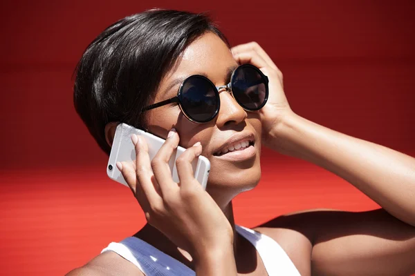 African American woman with smart phone