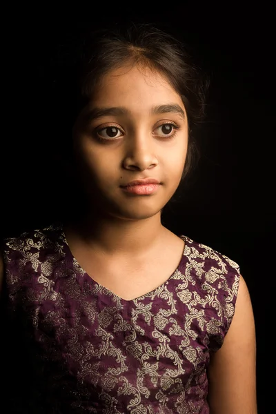 Closeup portrait of happy little girl