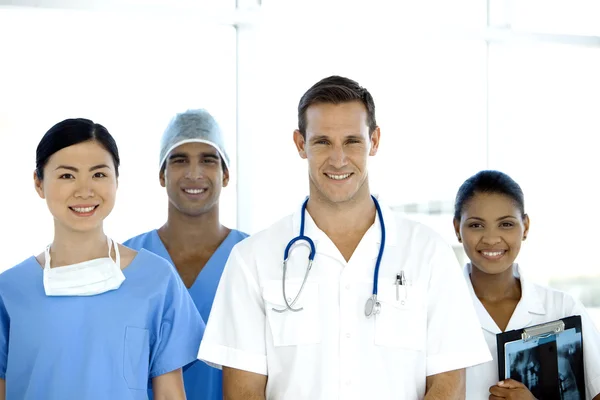 Medical people standing in a row
