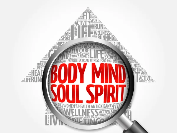 Body Mind Soul Spirit arrow word cloud