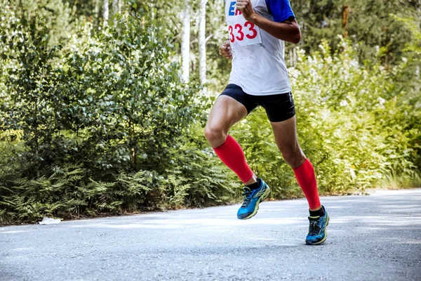 Male runner leader of marathon