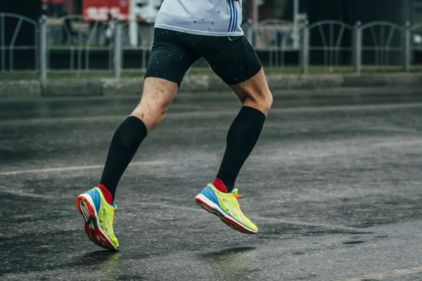 Young athlete runs a marathon