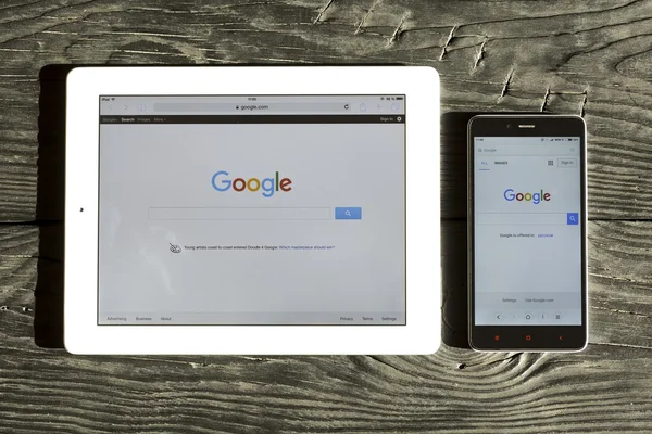 Google search app on the Apple iPad.