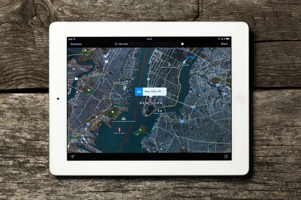 Google map app on the Apple iPad.