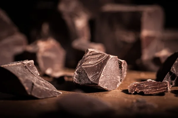 Chopped chocolate with cacao