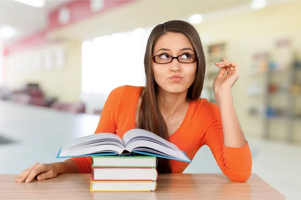 Female College Student with books