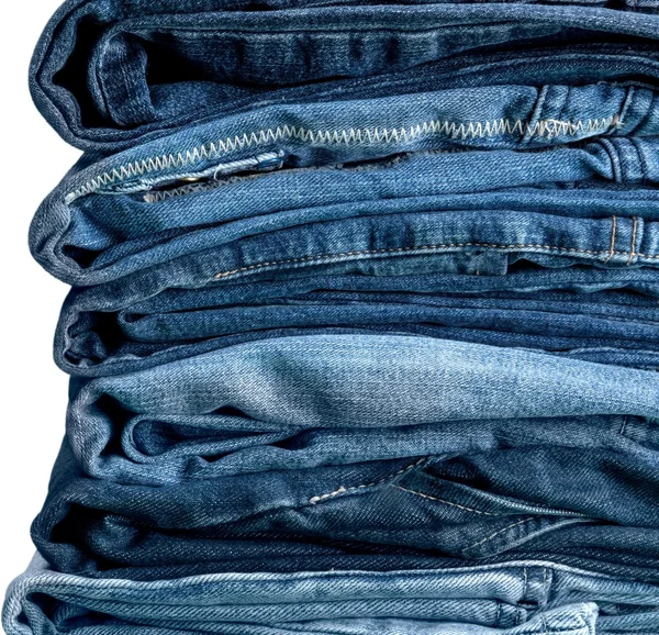 Stack of jeans isolated