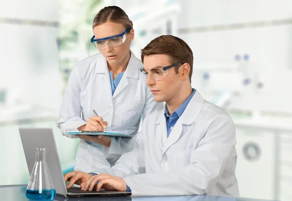 Two scientists conducting research