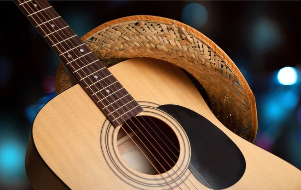 Acoustic guitar close up