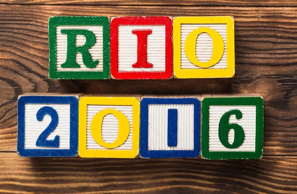 Rio. Rio 2016 on a wooden background