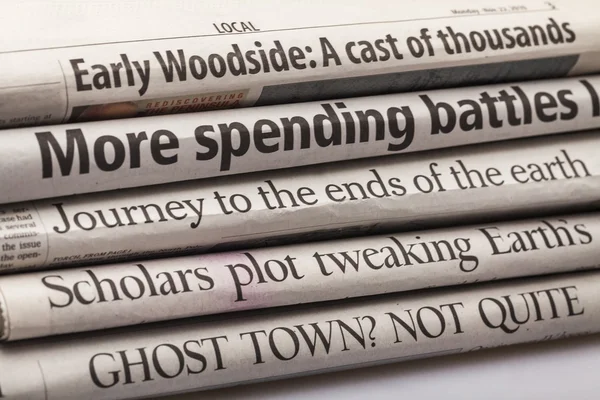 Newspaper. Headlines About Environmental Issues, Closeup
