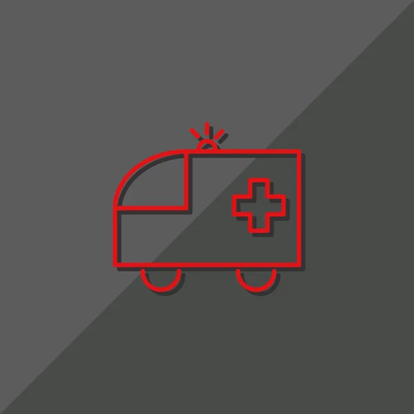 Ambulance car web icon, simple vector illustration