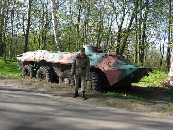 The soldier on control check point