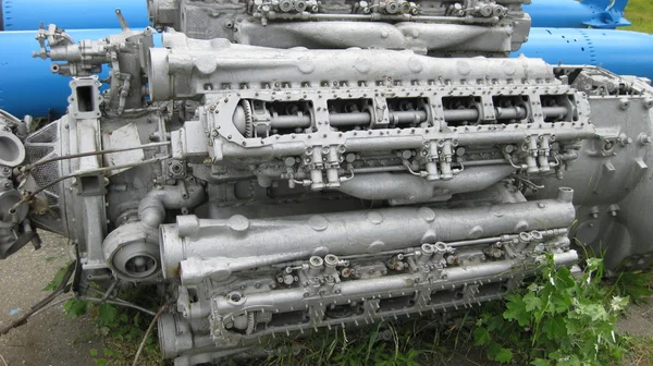 Engine of the military boat.