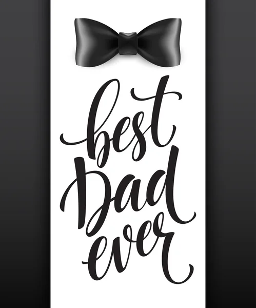 Happy fathers day background with greeting lettering and bow tie. Vector illustration