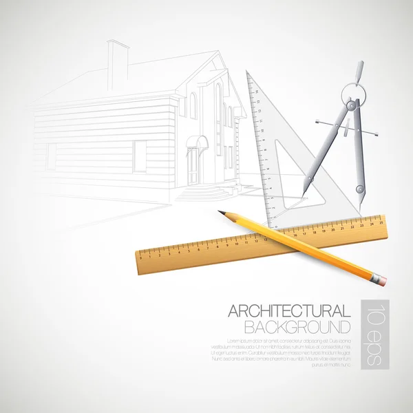 Vector illustration of the architectural  drawing tools