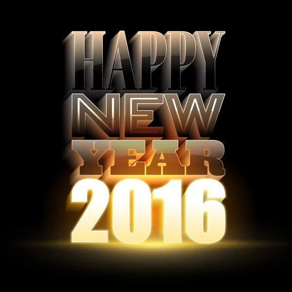 Happy New Year 2016. Holiday background with 3d light text