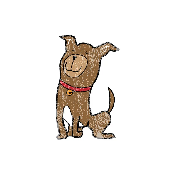 Animal dog sitting stamp