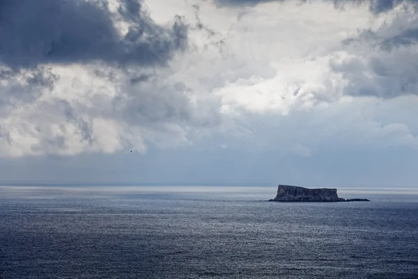 Filfla Island (Malta) with stormy sky (super wide angle)