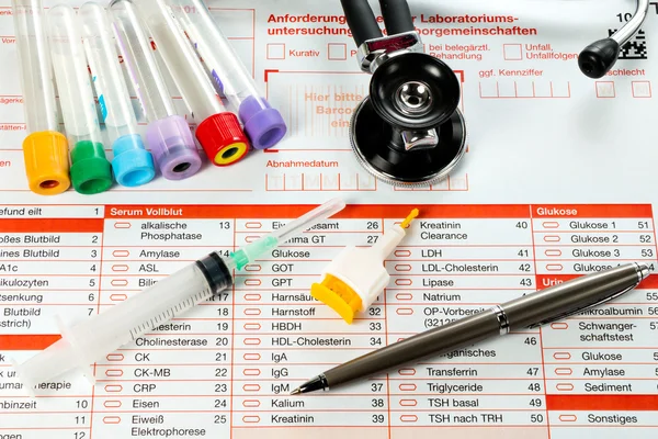 Laboratory paper and utensils for blood test