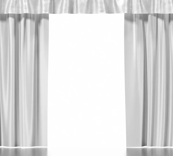 White curtain isolated on white.