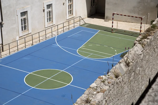 Sports court with marking for a selection of games