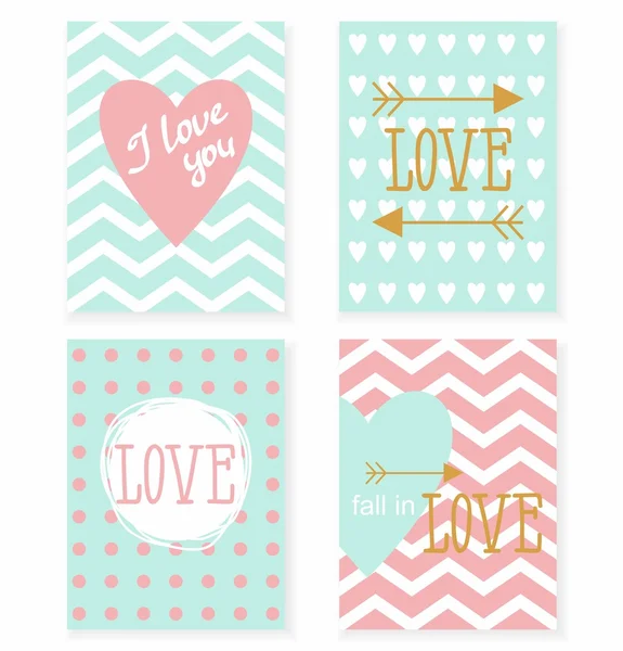 Set of cards for your design. Love. Cards for the holiday. Valentine\'s Day. Vector illustration.