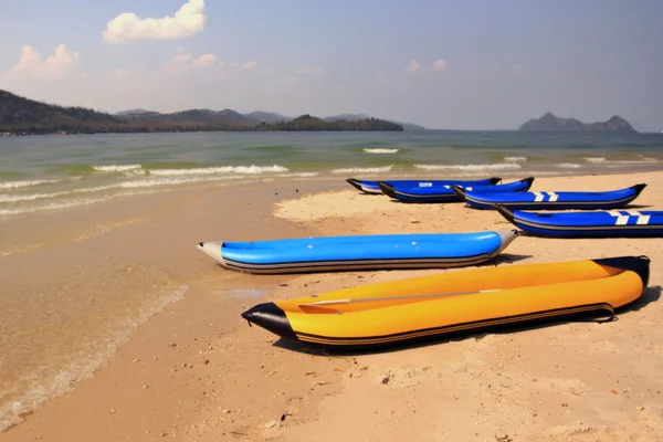 Inflatable boats on a beach