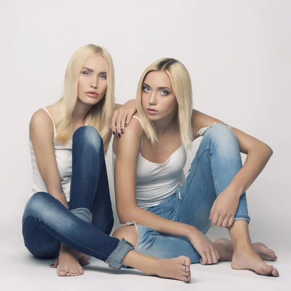 Sexy blond twins couple