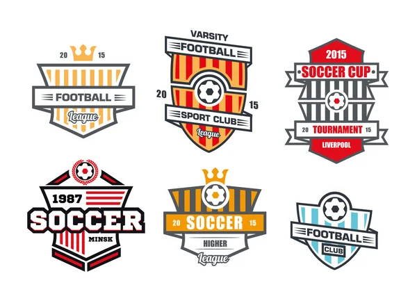 Badges logos for football teams and tournaments