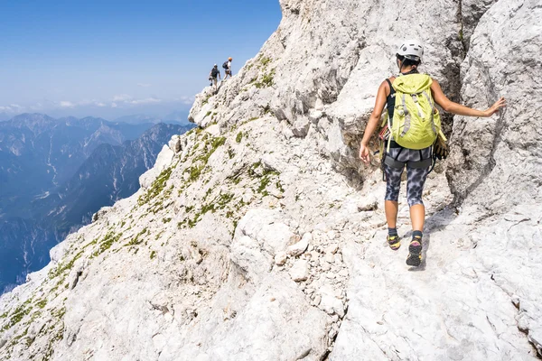 Group climbing the mountain