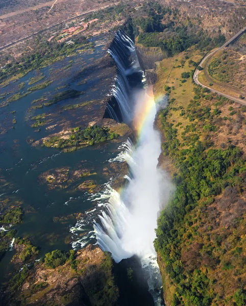 Victoria Falls. A general view of a rainbow