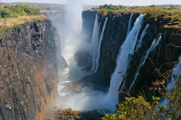 View of Victoria Falls from the ground.