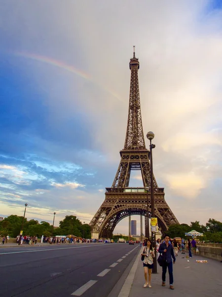 Eiffel tower rainbow France travel sunrise twilight sky