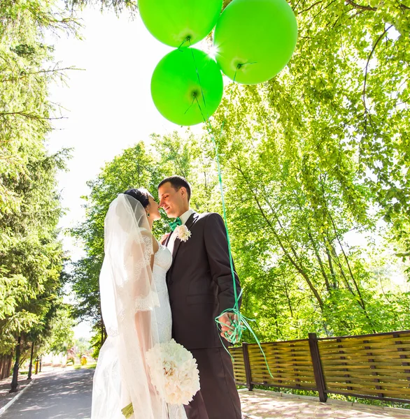 Beautiful wedding couple is enjoying wedding