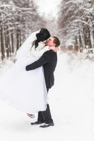 Wedding couple in winter