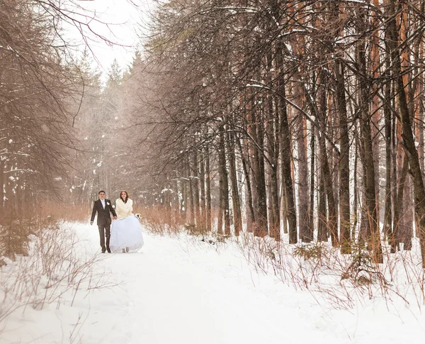 Wedding couple in winter