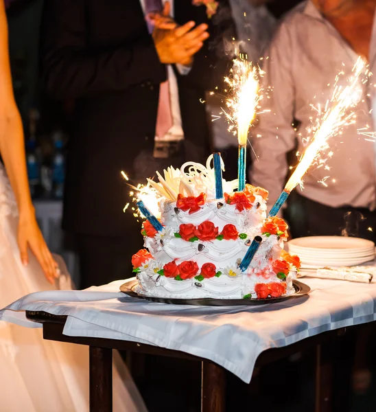 Firework  of the wedding cake