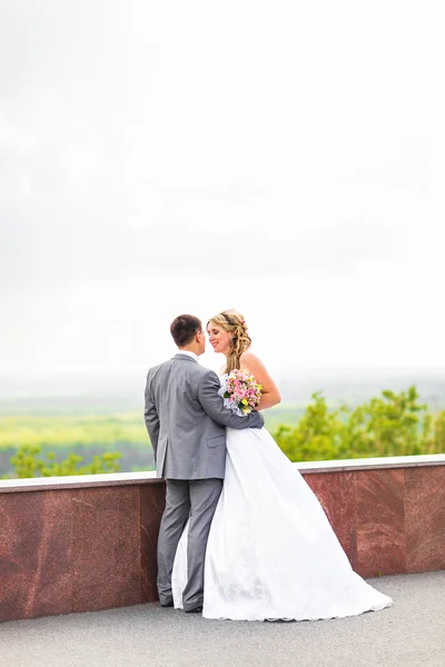 Beautiful wedding couple is enjoying wedding