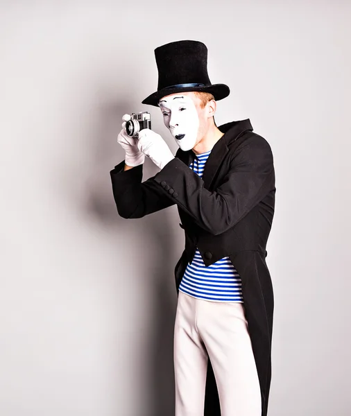 Mime taking a photo, april fools day