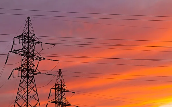 Power transmission line and a golden sunset