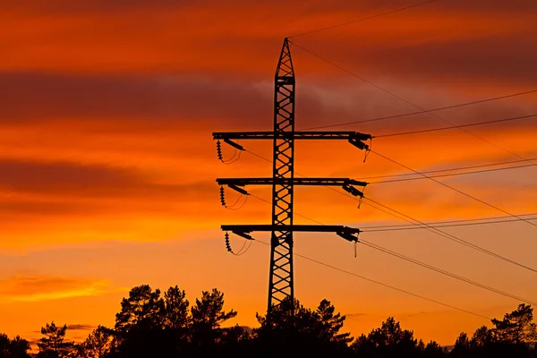 Power transmission line and a golden sunset