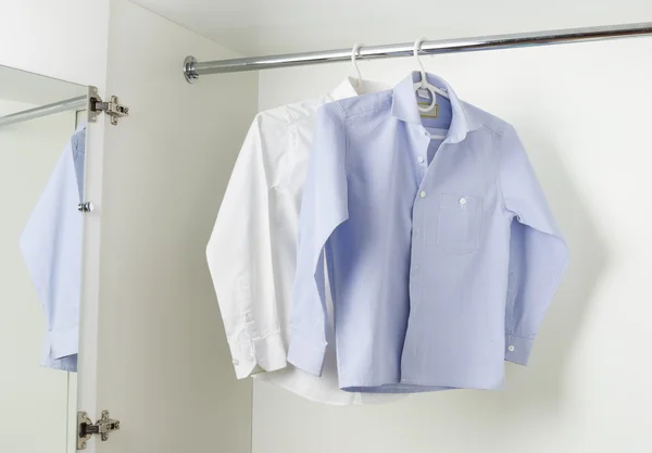 Clean shirts in the closet